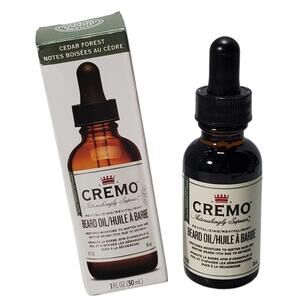 Cremo Mens Beard Oil Revitalizing Cedar Forest Notes 1 oz. Glass Bottle NEW